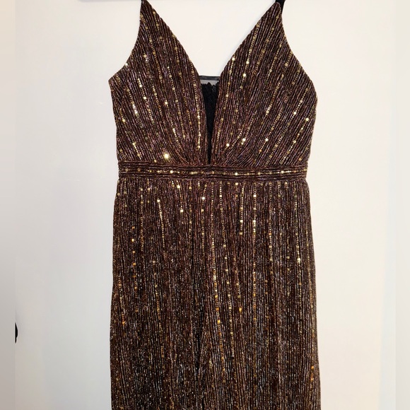 Disco Party Black Multi Metallic Wide-Leg Jumpsuit - Picture 2 of 8